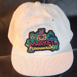 White Corduroy Cap with Funkadelic Patch